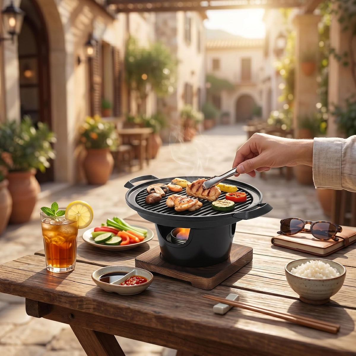 Korean Style Barbecue Grill Tabletop Charcoal Grill Smokeless BBQ Grill