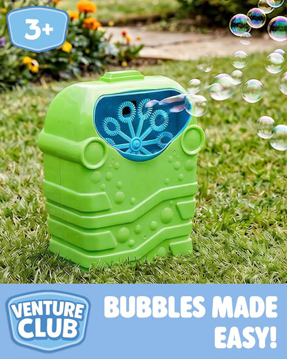 Venture Club Bubble Machine for Kids with 1 L Solution - Automatic Bubble Blower, Bubbles for Kids & Toddlers, Garden Toys & Games for Outdoor Play, Party & Active Fun - Children Aged 3+, Green