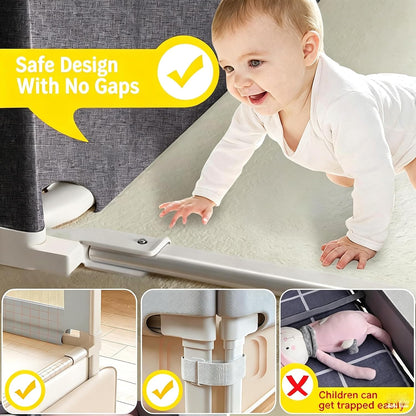1.5M Bed Guard Bed Rails for Toddler Baby Bed Side Safety Rails for Children Kids, Extra Tall Bed Guard Rail for Single Double King Size Bed, Adjustable Height
