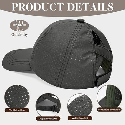 heekpek Baseball Cap for Women Ponytail Cap Ladies Sun Cap Summer Womens Caps Lightweight Quick Dry Outdoor Sports Criss Cross Mesh Breathable Hat