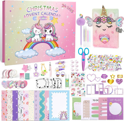 Advent Calendar 2026 for Girls, 24 Days Christmas Stationery & Journal Kit