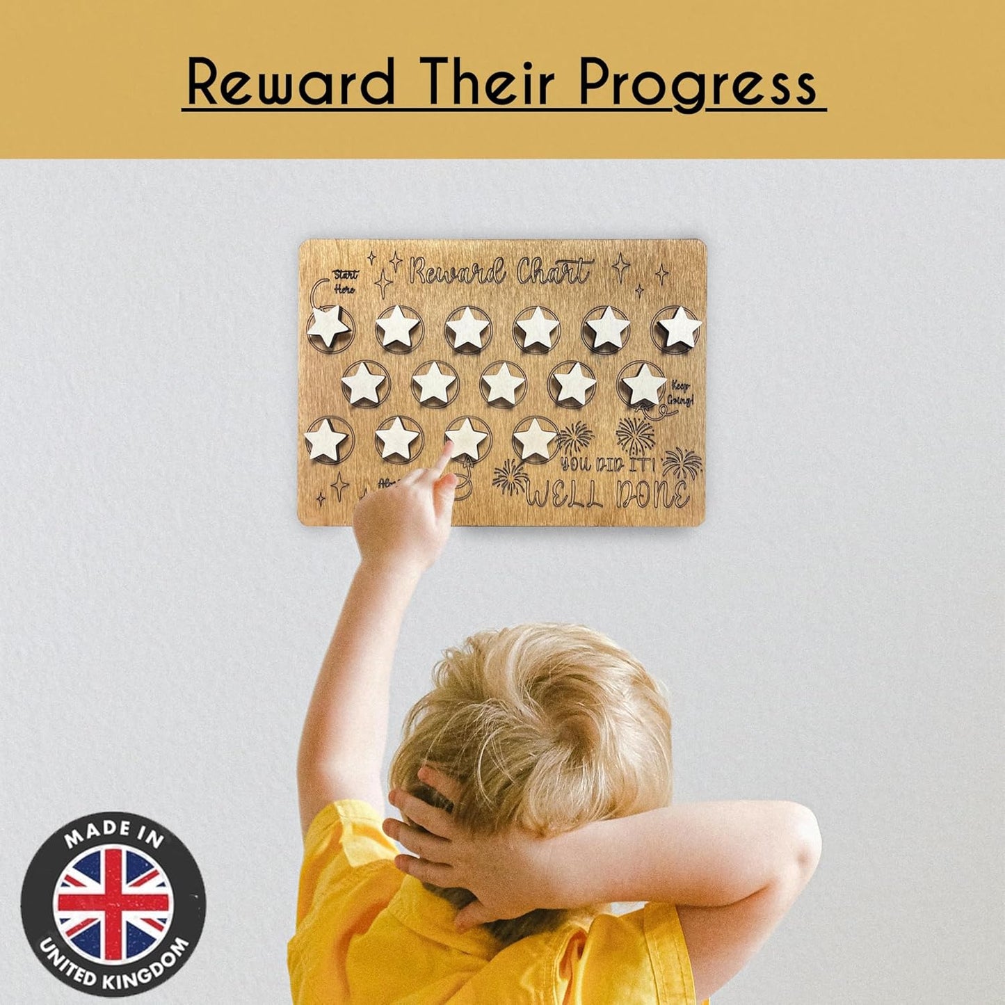 Customisable Wooden Reward charts for Children Behaviour