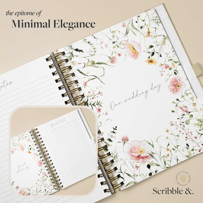 Scribble & Dot™ The Elegant Wedding Planner and Organiser for the Bride | Tissue Wrapped in a Gift Box | Thick Pages, Textured Cover | Every Wedding Step. Effortlessly Handled.