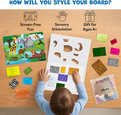 Skillmatics Fab Tabs – Animals, Sensory & Tactile Fabric Art & Craft Kit