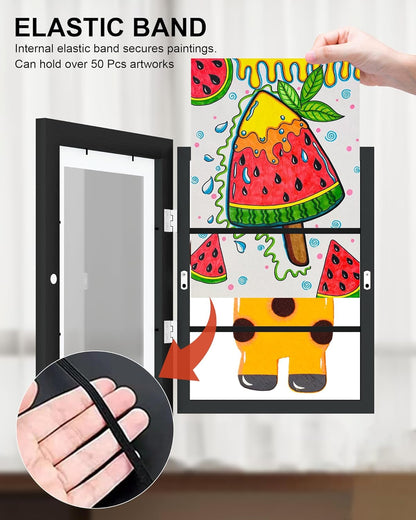 Estefanlo Kids Artwork Display Frame a4 Childrens Artwork Display Kids Art Frames Front Opening a4 Frames Black