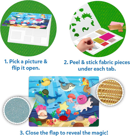 Skillmatics Fab Tabs – Animals, Sensory & Tactile Fabric Art & Craft Kit