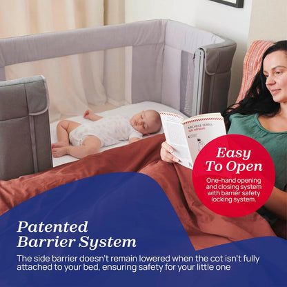 Chicco Next2Me Forever Co-Sleeping Crib and Cot - Suitable from Birth up to 4 Years - 11 Adjustable Height Positions - Air Flow