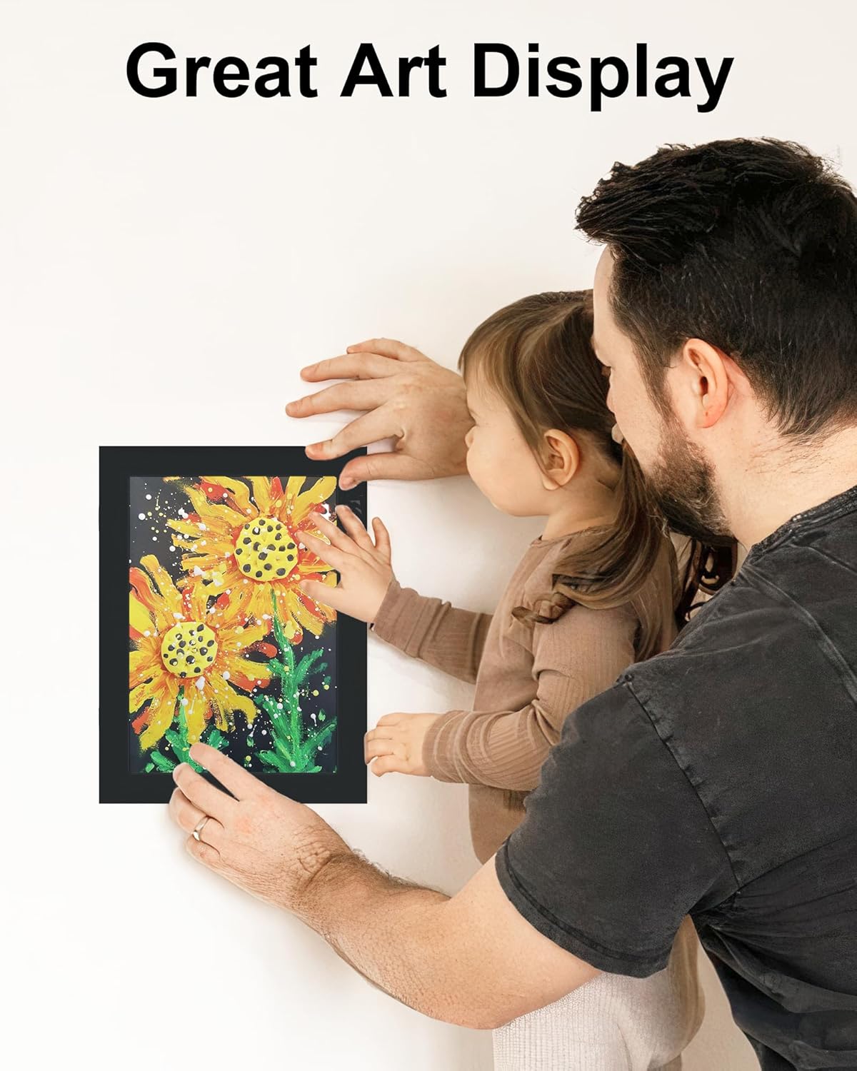 Estefanlo Kids Artwork Display Frame a4 Childrens Artwork Display Kids Art Frames Front Opening a4 Frames Black