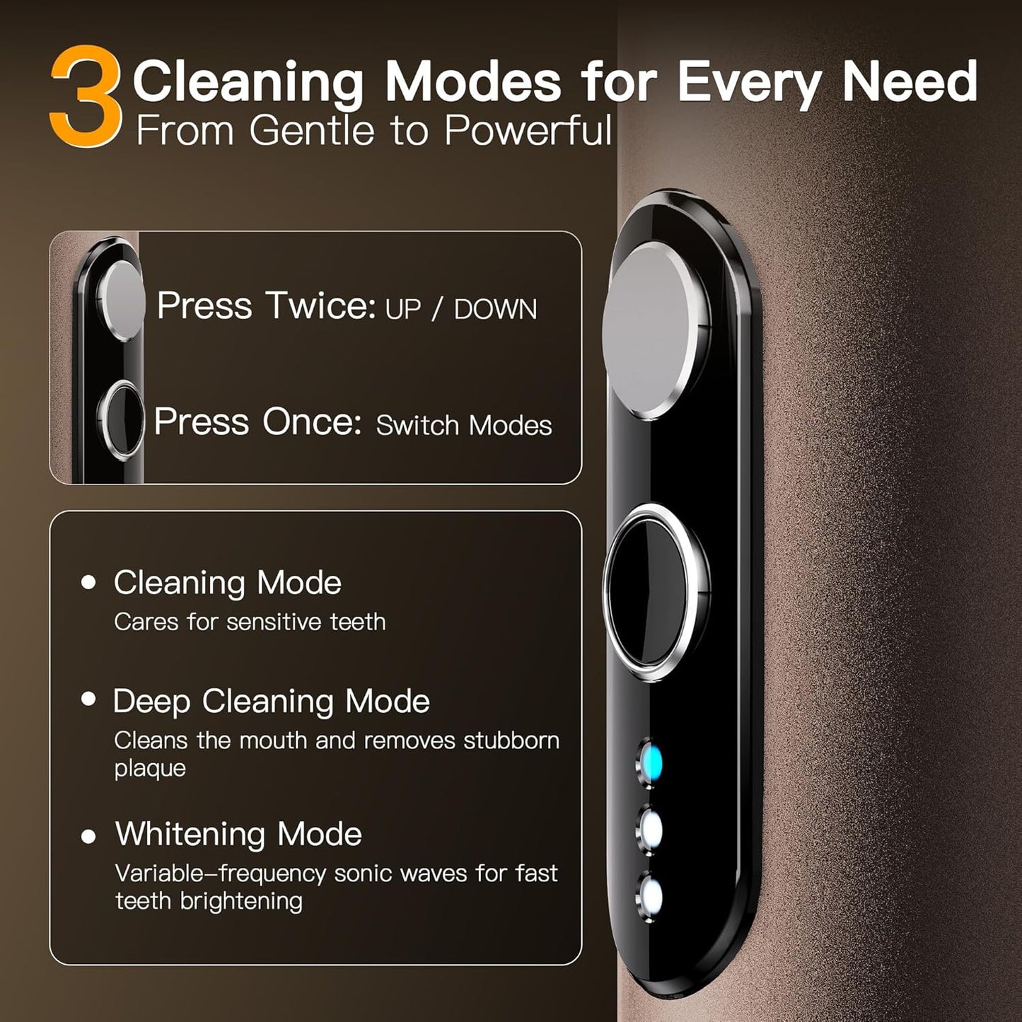 M23 Retractable Travel Electric Toothbrush with UV Sanitiser, Sonic Electric Toothbrush for Adults, 30-Day Battery, Aluminum Alloy, 130g Ultra-Light, 3 Modes, USB-C, IPX7