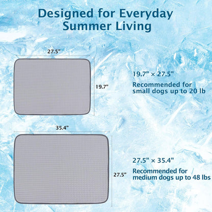 Dog Cooling Mat, Waterproof Foldable Cooling Pad for Dogs & Cats, Machine Washable Pet Cool Mats for Kennels, Crates, Beds XH084 (Grey,70x90cm)