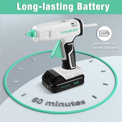 Cordless Rechargeable Hot Glue Gun with 20 pcs Full Size Glue Sticks(11x150mm)