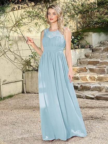 Women's Vintage Chiffon Evening Dress (Size: XS Colour: Blue)