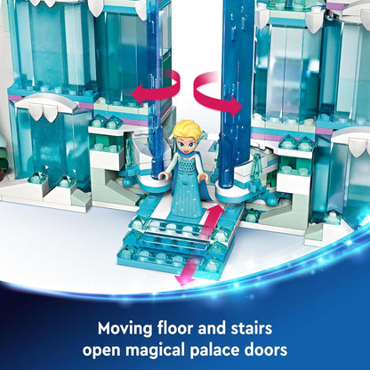 Disney Frozen Elsa’s Ice Palace Building Toy Set for Kids with a Castle and Elsa and Anna Mini-Doll Figures