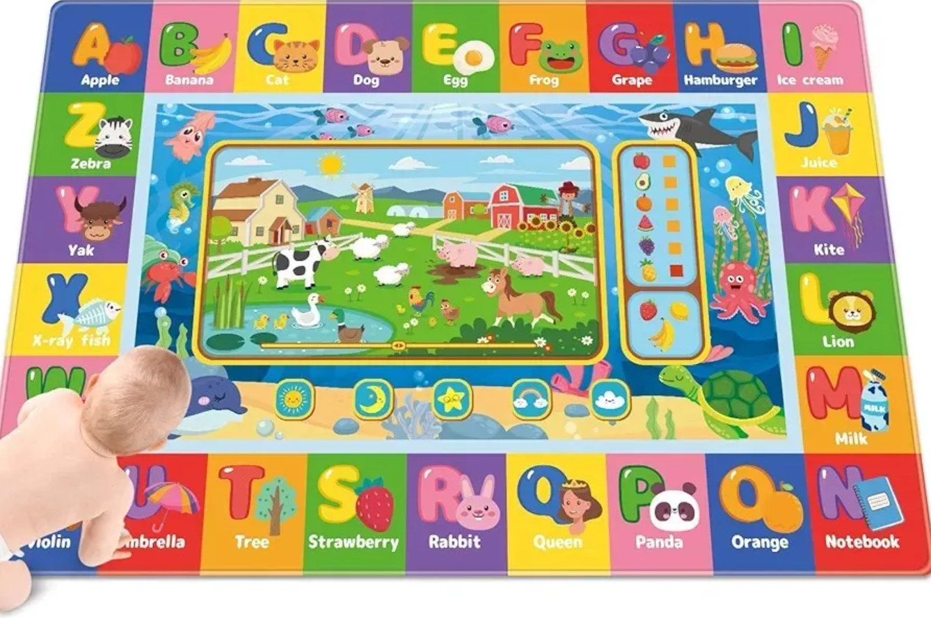 Baby Play Mat, Educational Tummy Time Mat (150x100cm)