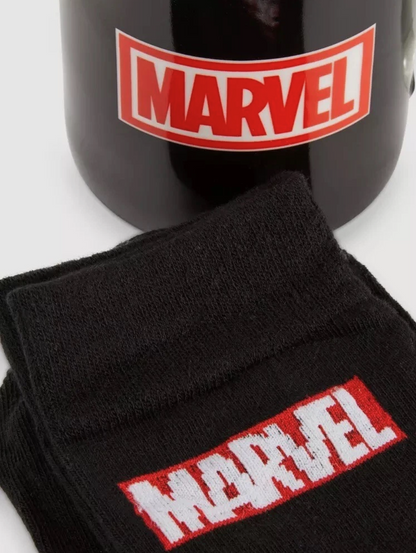 Marvel Mug & Socks Gift Set – Official | Black | Hot or Cold Drinks | Perfect Gift