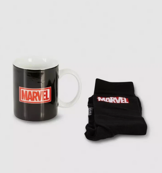 Marvel Mug & Socks Gift Set – Official | Black | Hot or Cold Drinks | Perfect Gift