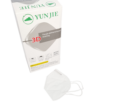 Yunjie FFP2 N95 Face Masks with Ear Loop Straps (Pack of 50)