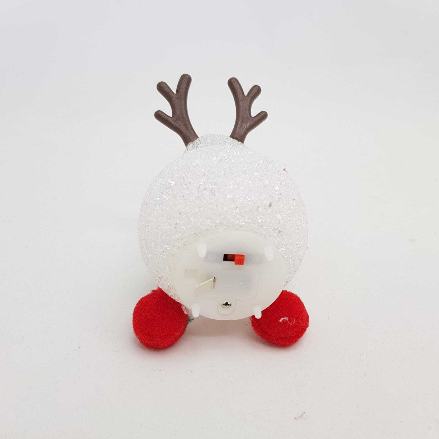 Cute acrylic Christmas reindeer decoration with red feet and brown antlers for festive home decor