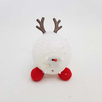 Cute acrylic Christmas reindeer decoration with red feet and brown antlers for festive home decor