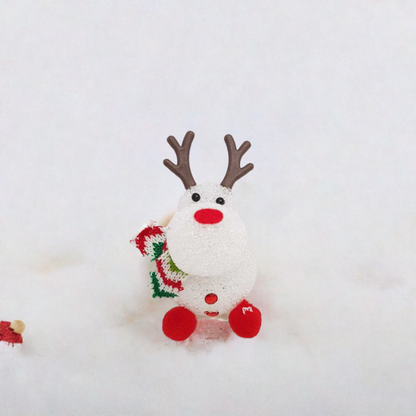 Adorable acrylic Christmas reindeer decoration with colorful accents for festive home decor