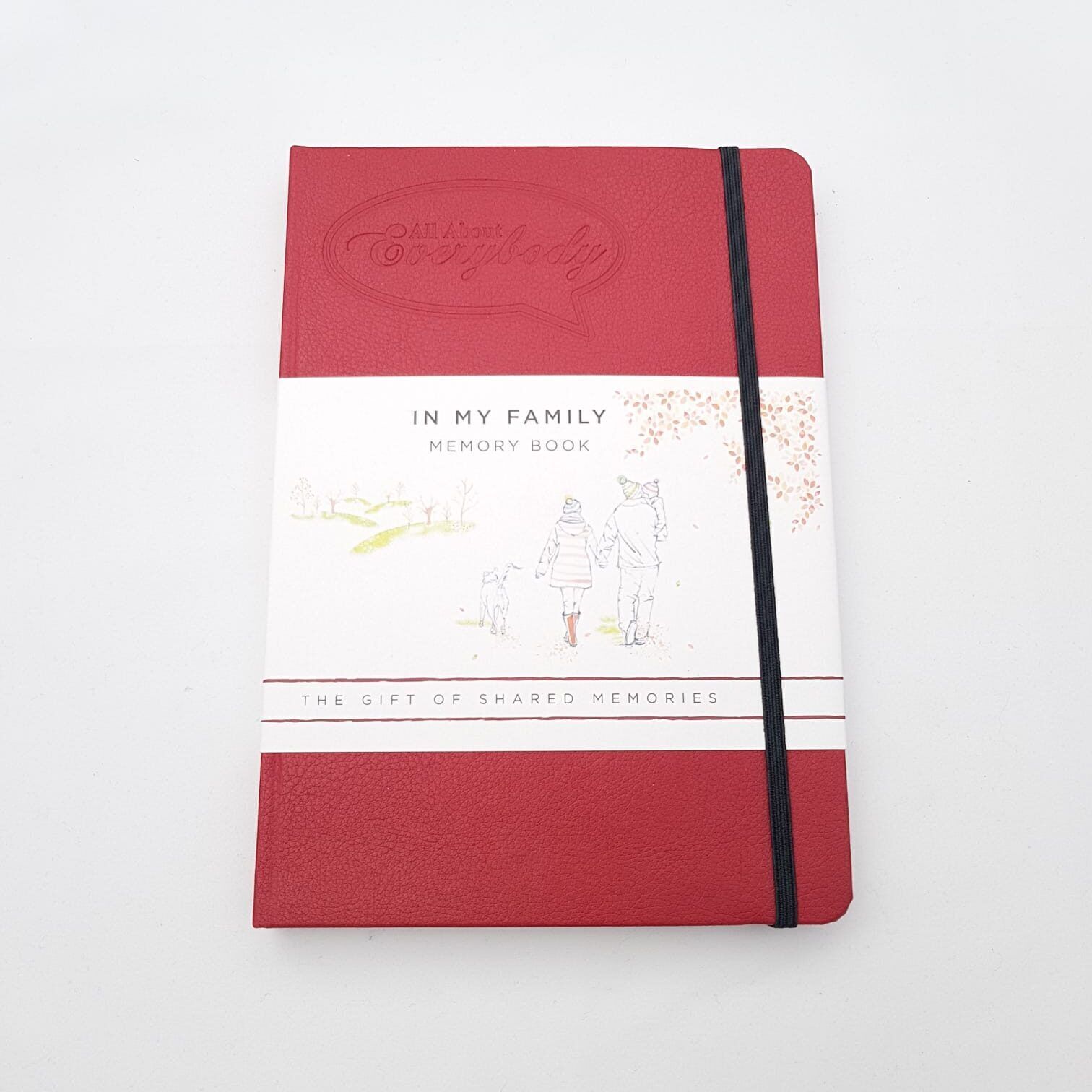 All About Everybody birthday memory book bundle red In My Family memory book with elastic band