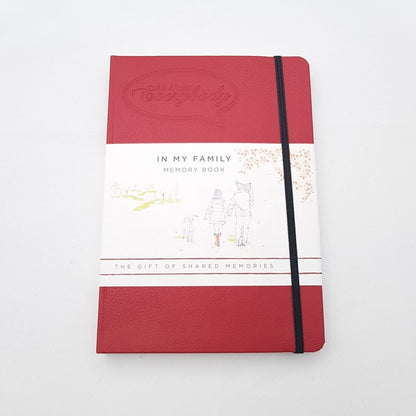 All About Everybody birthday memory book bundle red In My Family memory book with elastic band