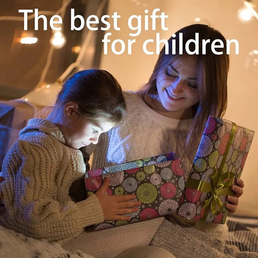 Astronaut star projector night light being used as a gift for children, creating a magical ambiance