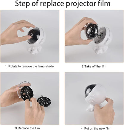 Step-by-step guide to replace the film on the astronaut star projector night light