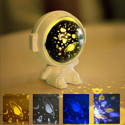 Astronaut star projector night light featuring a cute space design with colourful galaxy projections