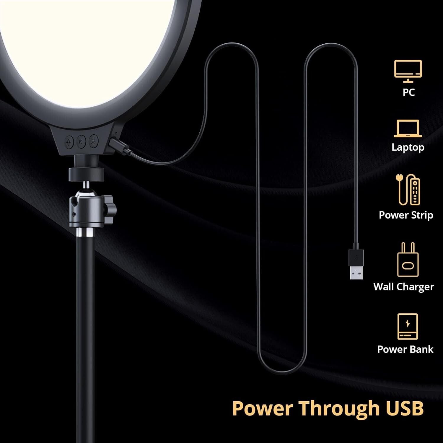 Atumtek 10 inch LED light with USB power options for versatile home lighting solutions
