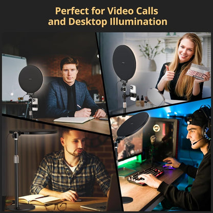 Atumtek 10 inch LED light for video calls and desktop illumination with adjustable settings