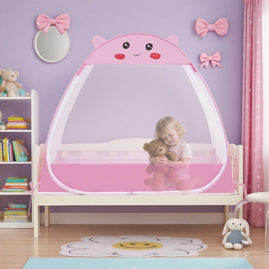ZIQINPSQ baby crib tent to stop climbing with cute design for safe sleep environment
