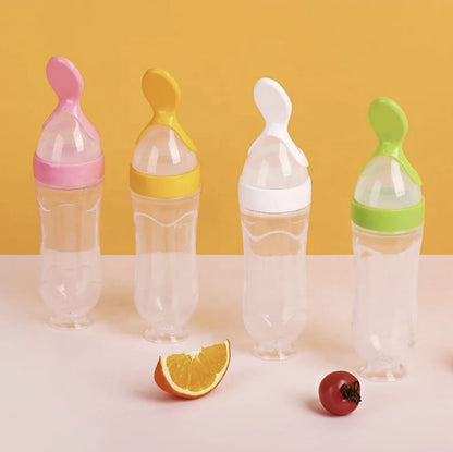 The Mini Boo Collection Baby Feeding Bottles in Pink, Yellow, White, and Green for Easy Nutrition