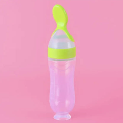 The Mini Boo Collection Baby Feeding Bottle with Soft Spoon Top in Bright Green