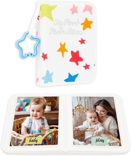 Niselity baby first photo album with colourful star design and space for cherished baby memories