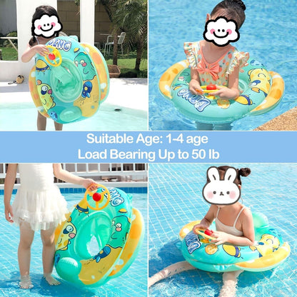 Bravepal baby swimming float with seat designed for children aged 1-4, featuring fun colours and graphics