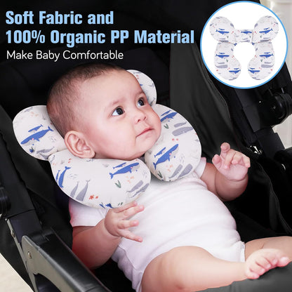 Kakiblin baby travel pillow whale design for comfortable support during journeys