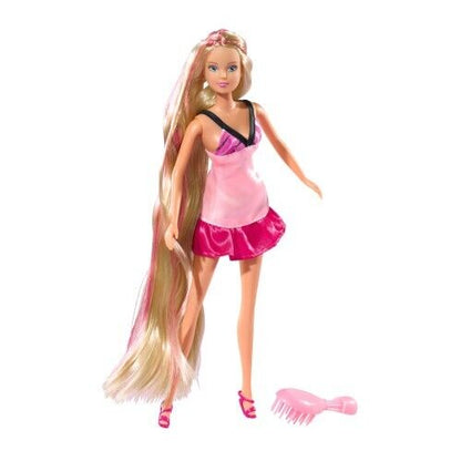 The Trading Warehouse Doll with Long Blonde Hair and Pink Dress, including a hairbrush for styling