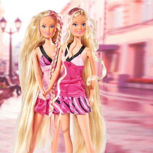 Two Fashion Dolls with Long Blonde Hair in Pink Dresses showcasing Stylish Looks and Accessories