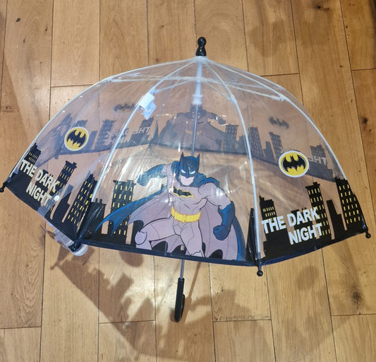 Artesania Cerda Batman Umbrella with Clear Canopy and Iconic Cityscape Design for Superhero Fans