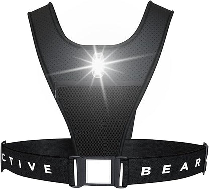 Bearactive LED running vest with lights for visibility during night activities