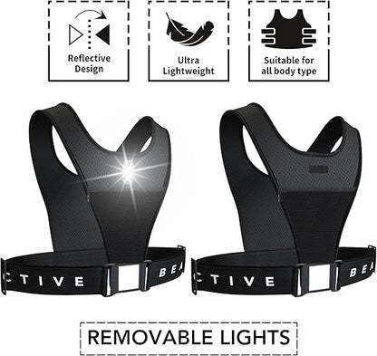 Bearactive LED running vest with lights featuring reflective design and ultra lightweight material