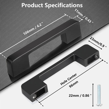 GUWINA black kitchen cabinet handles 96mm with sleek design and durable finish for modern kitchens