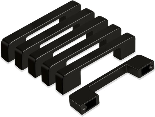 Set of GUWINA black kitchen cabinet handles 96mm designed for modern kitchen decor