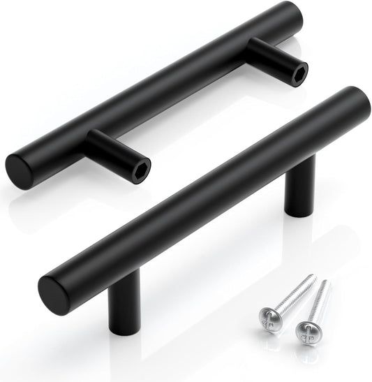 ARANA black kitchen cupboard handles 64mm with a sleek design for modern kitchens