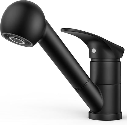 Forious black kitchen mixer tap with sleek design and ergonomic handle for easy use