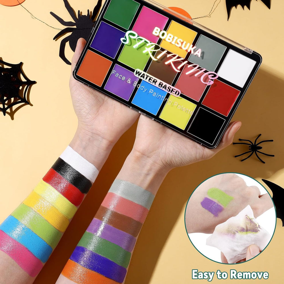 15 Colour Professional Face and Body Paint Set with 10 Brushes | The ...