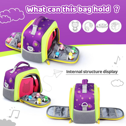 Colourful TATAVR carrying bag for Toniebox with spacious compartments for toys and accessories