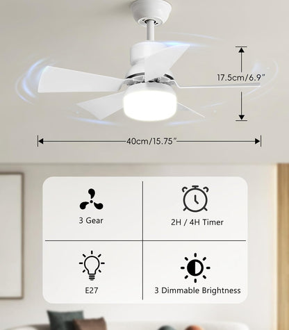 Alljia ceiling fan with lights and remote featuring three speeds and dimmable brightness options