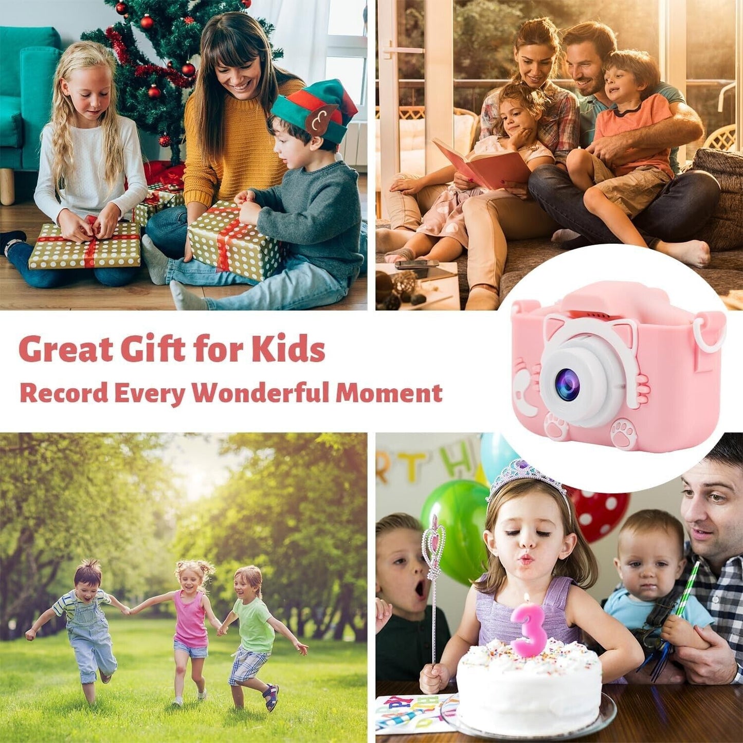 Children's HD camera with 32GB SD card, perfect for capturing fun moments and great for kids' gifts